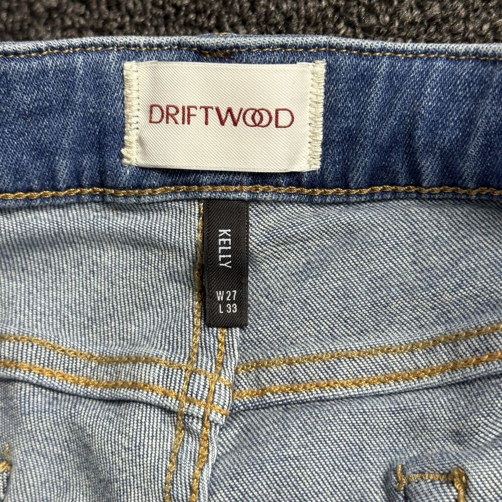 Driftwood Kelly Floral Embroidered Jeans Womens 27 X 33 Blue Bootcut Hippie Boho - Picture 3 of 11